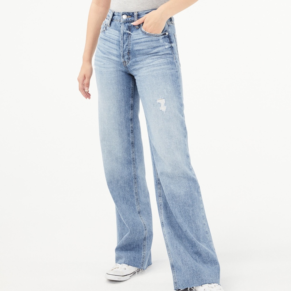 Real Denim High Rise Wide Leg Jeans